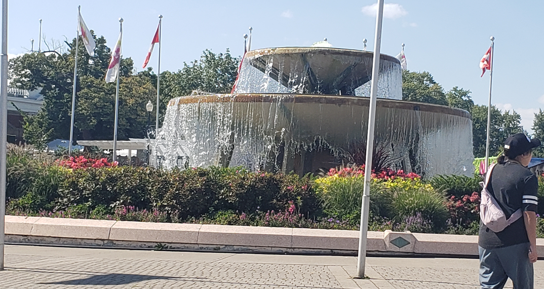 A fountain on the grounds of the CNE.