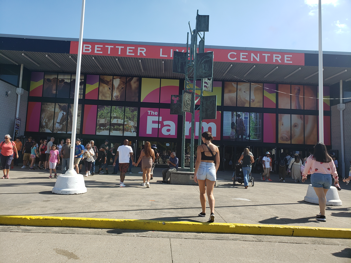 The front of the Better Living Centre, which features "The Farm."